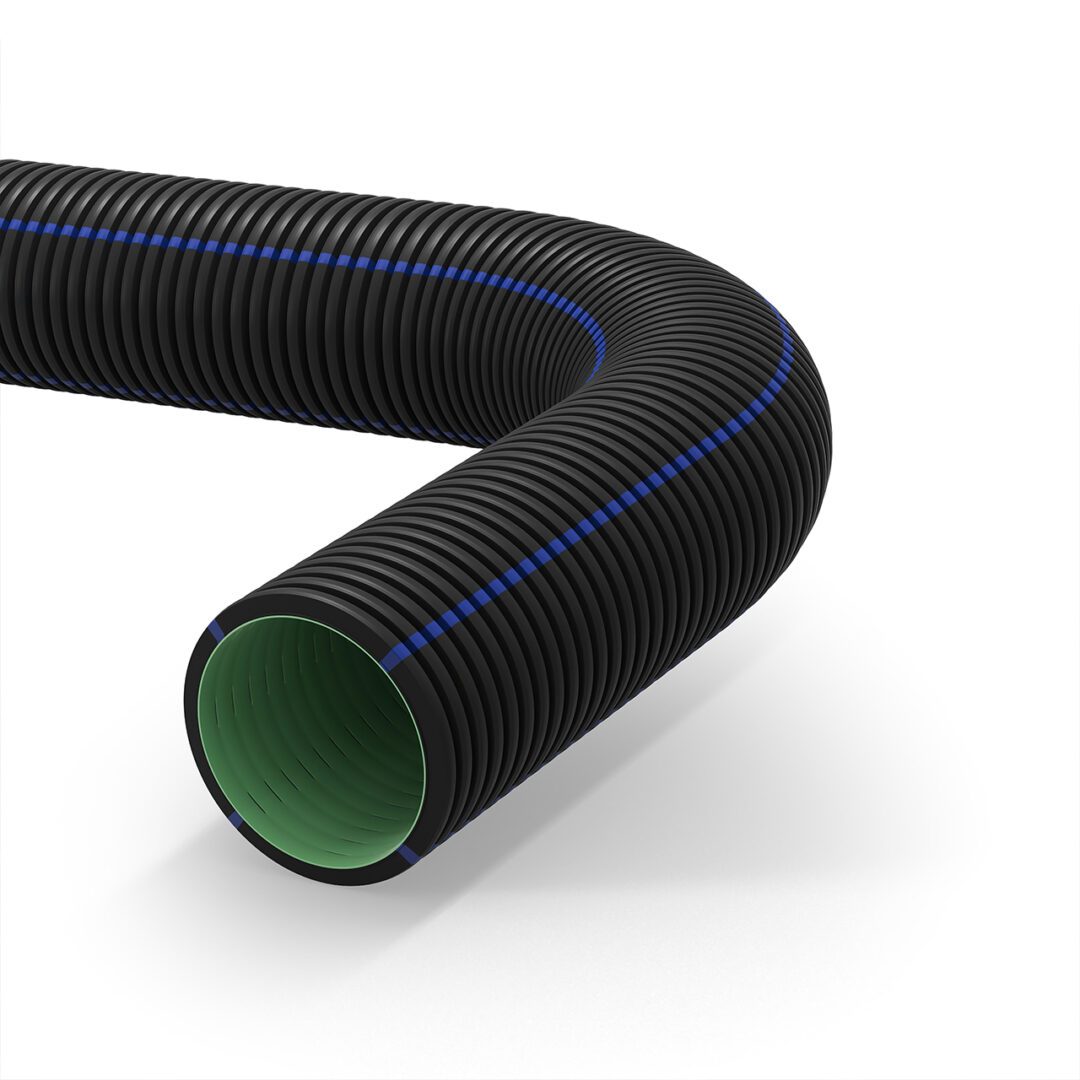 GEODRAIN double structured wall perforated pliable conduits
