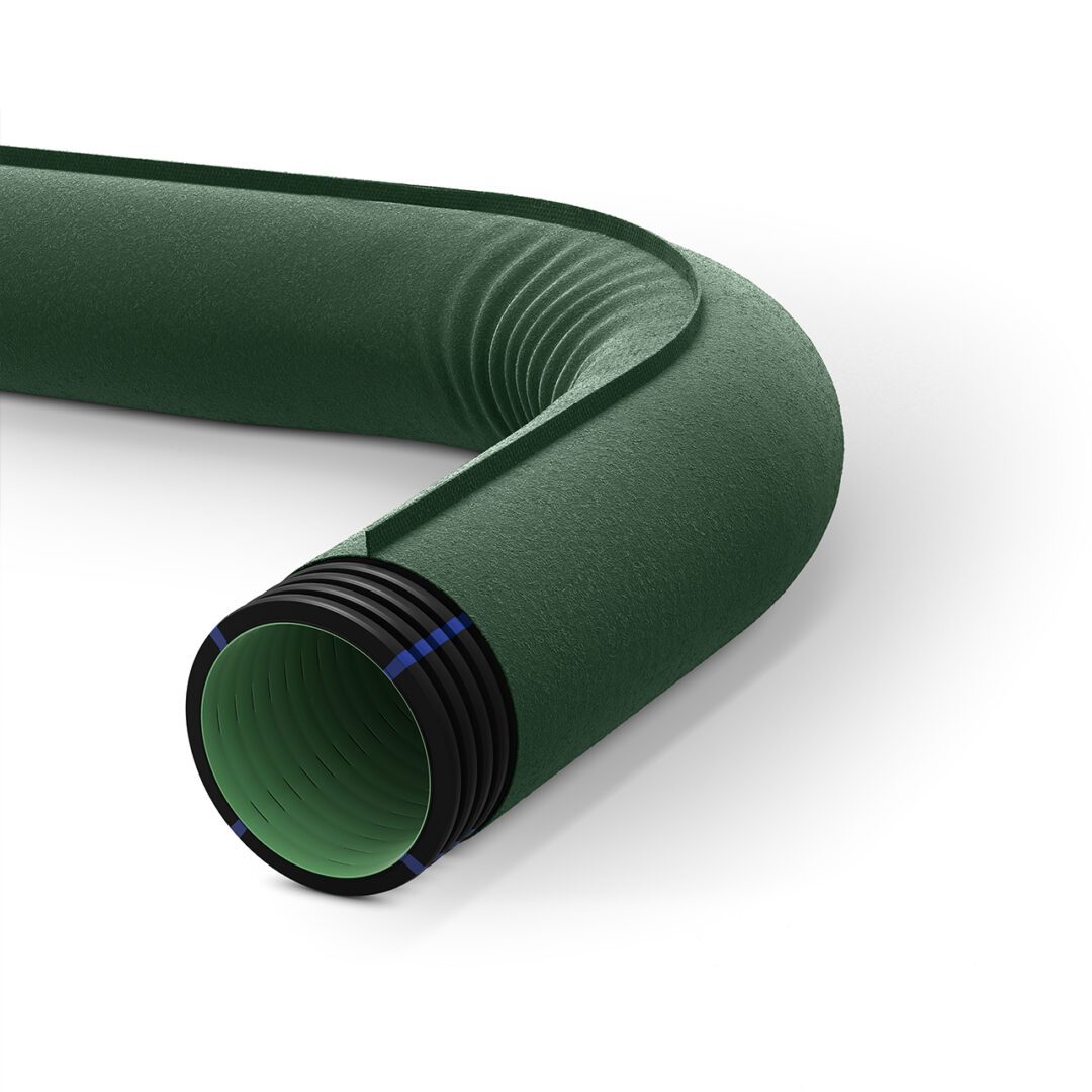 GEODRAIN PLUS double structured wall perforated pliable conduits with Geotextile
