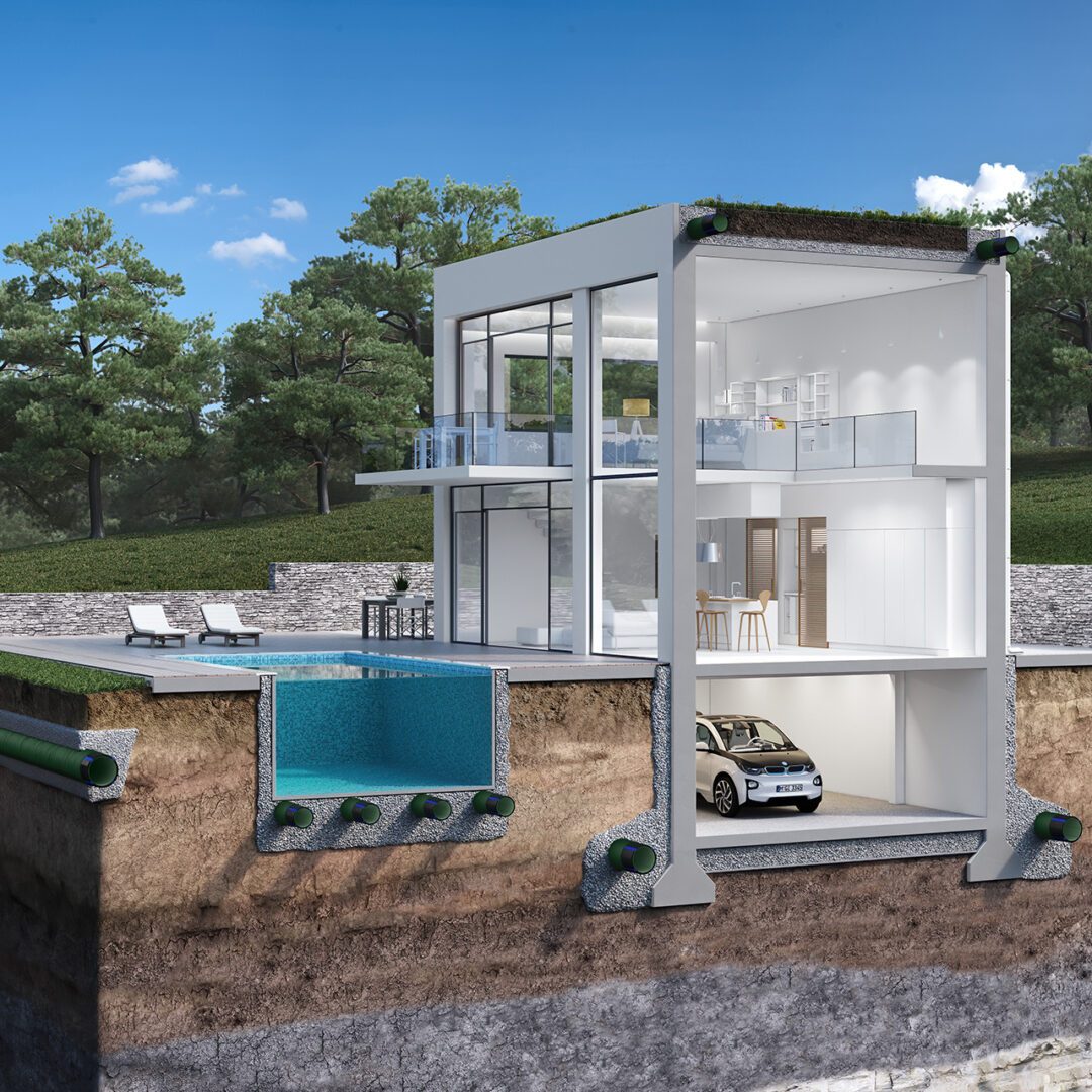 GEODRAIN PLUS double structured wall perforated rigid conduit with Geotextile